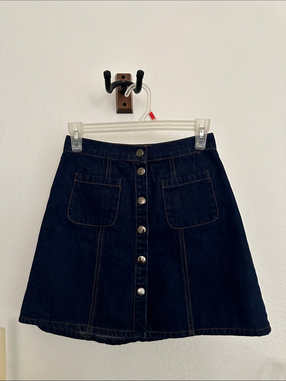 BDG - Women’s Dark Blue Button-Front Denim Skirt